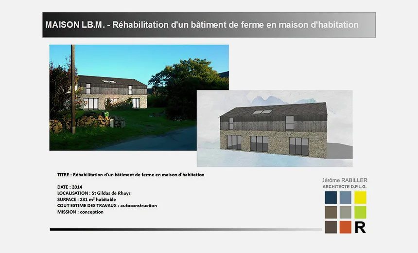 Rabiller Jerome Architecte Billiers TRANSFORMATION DUN CORPS DE FERME EN HABITATION 1 1